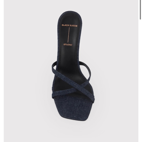 BLACK SUEDE STUDIO ARIELLE HEELS - Picture 2 of 6